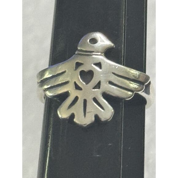 HTF James Avery Retired Sterling Silver RAIN DOVE Thunderbird Ring Size 8 MINT - Picture 6 of 7